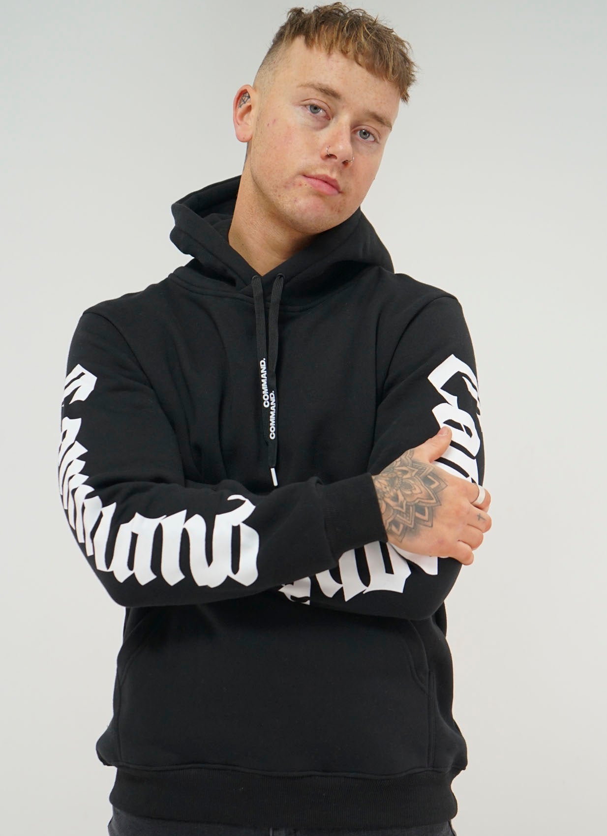Plain Black Hoodie | Cursive Hoodie Black | Mens Black Hoodie Online ...