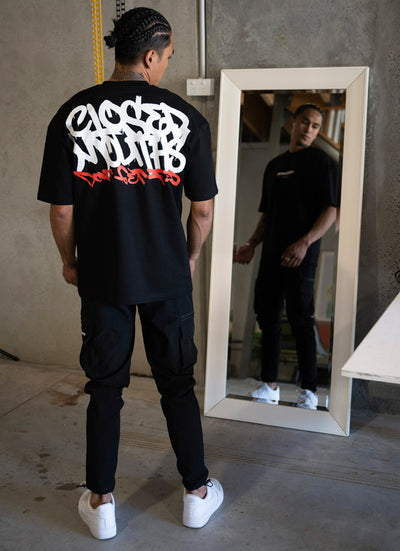 BLACK/RED OVERSIZED STREETCODE VOL.1 T-SHIRT