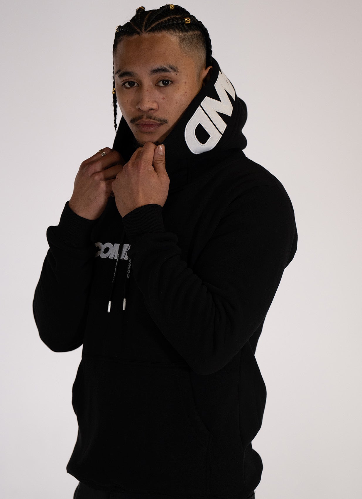 Black Oversized Printed Aura Hoodie