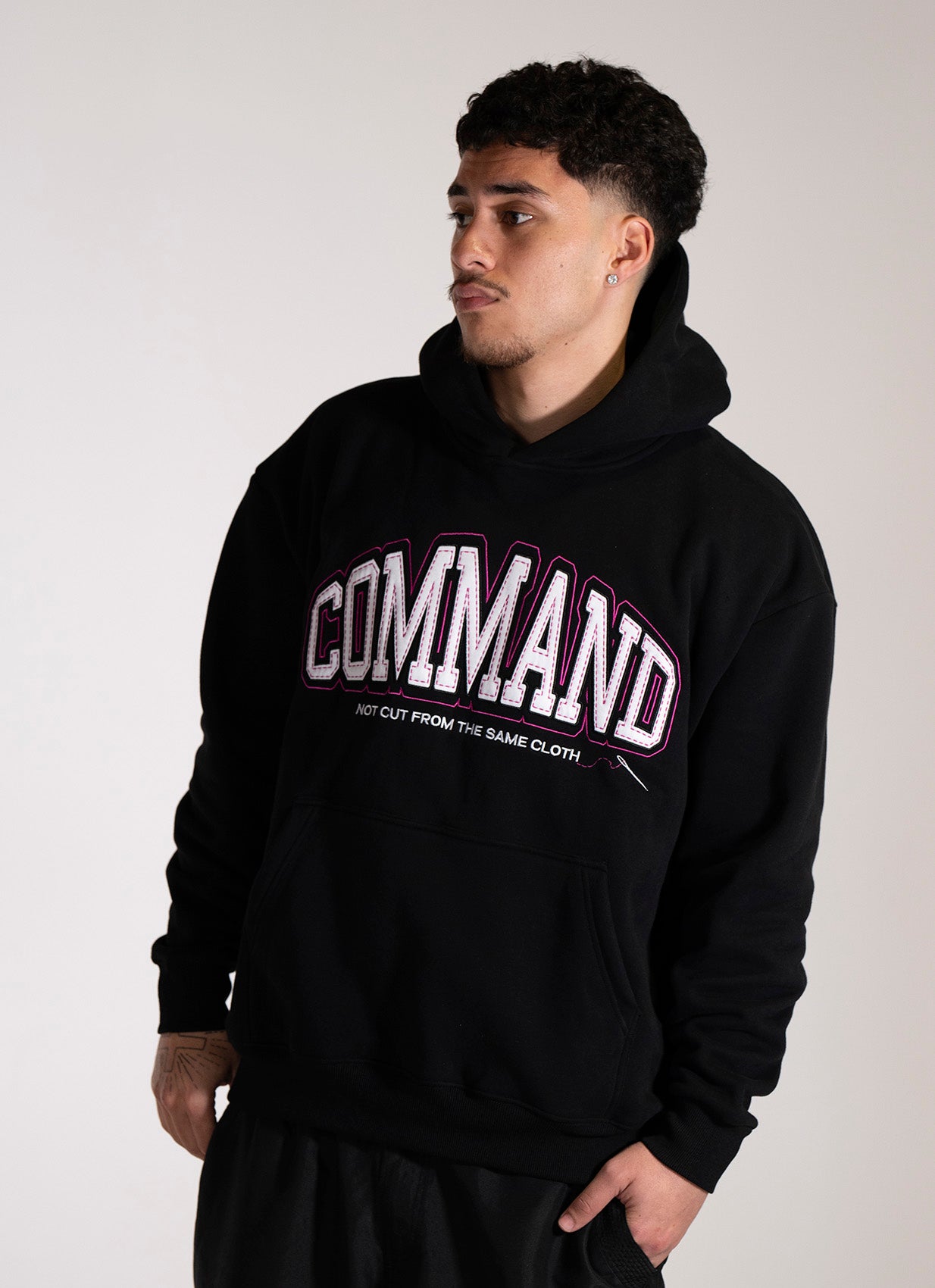 BLACK/PINK OVERSIZED LEGACY HOODIE