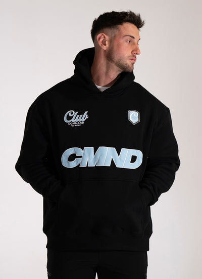 BLACK/BLUE OVERSIZED CLUB JERSEY HOODIE
