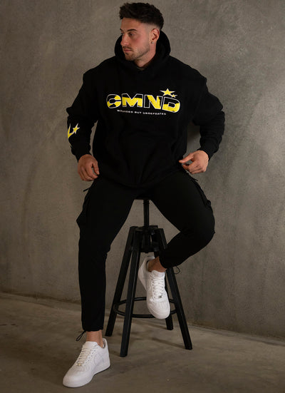 BLACK/YELLOW OVERSIZED UNDEFEATED HOODIE