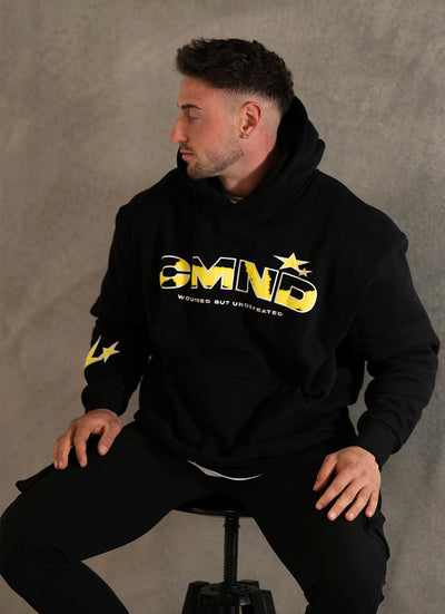 BLACK/YELLOW OVERSIZED UNDEFEATED HOODIE