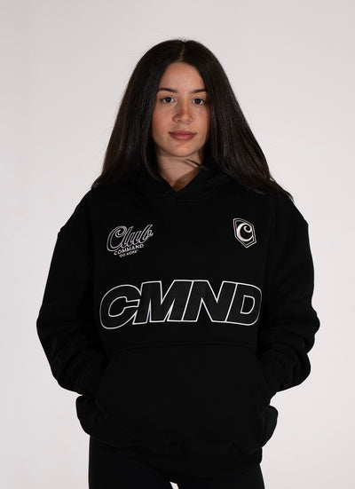 BLACK/WHITE OVERSIZED CLUB JERSEY HOODIE