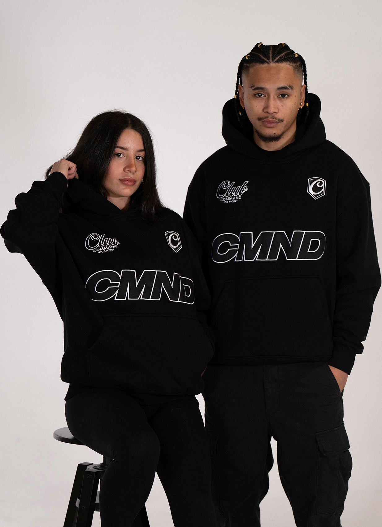 BLACK/WHITE OVERSIZED CLUB JERSEY HOODIE