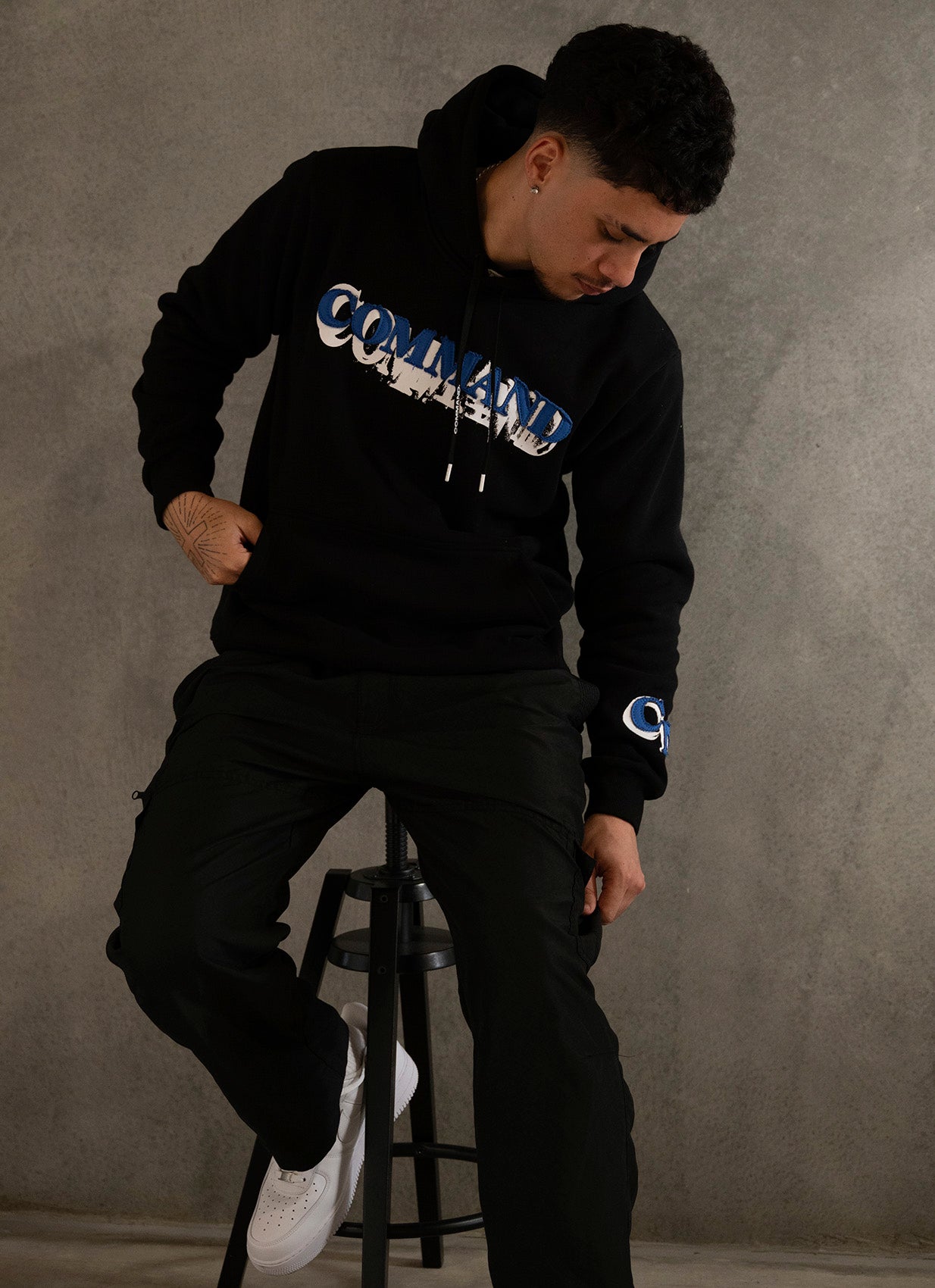 BLACK/BLUE DECONSTRUCT HOODIE