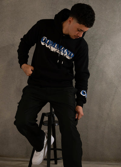 BLACK/BLUE DECONSTRUCT HOODIE