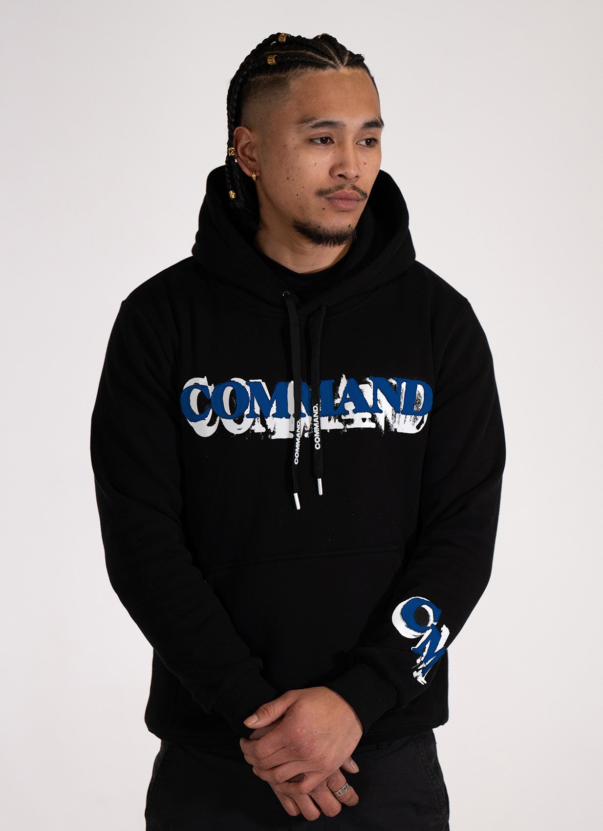 BLACK/BLUE DECONSTRUCT HOODIE
