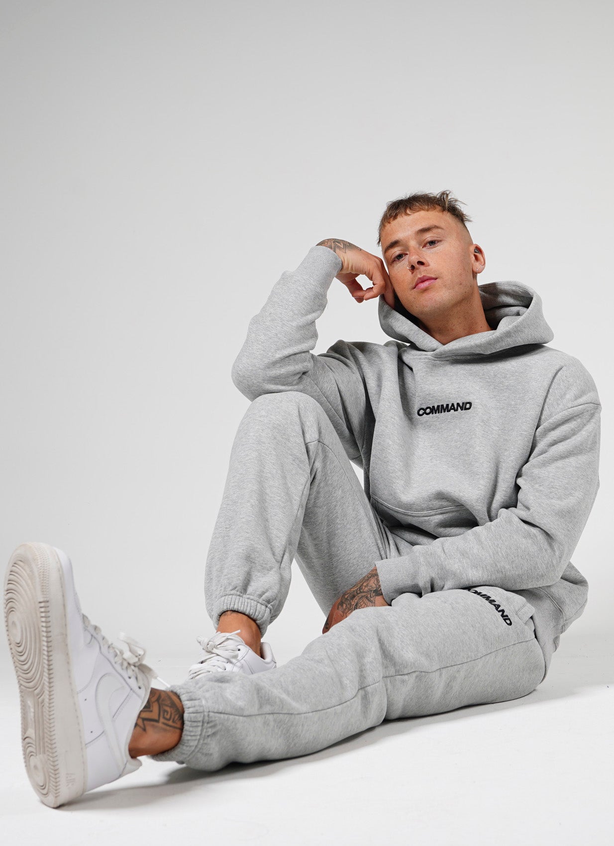 GREY OVERSIZED COMFORT TRACK PANTS