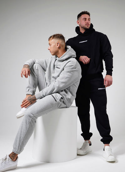 BLACK OVERSIZED COMFORT TRACK PANTS
