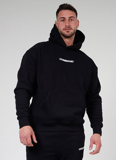 BLACK OVERSIZED COMFORT HOODIE