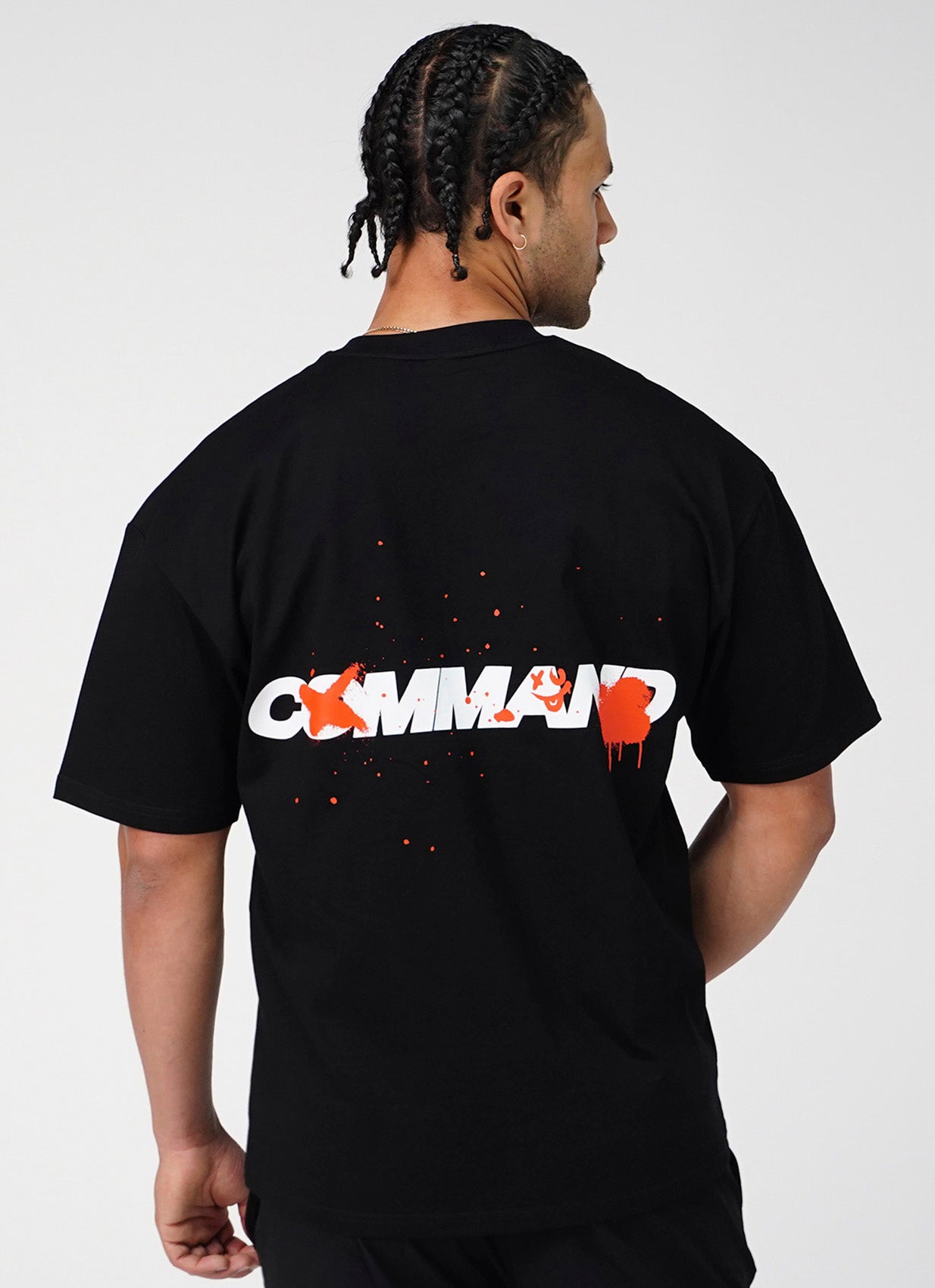 BLACK/RED OVERSIZED STREET SPLATTER T-SHIRT