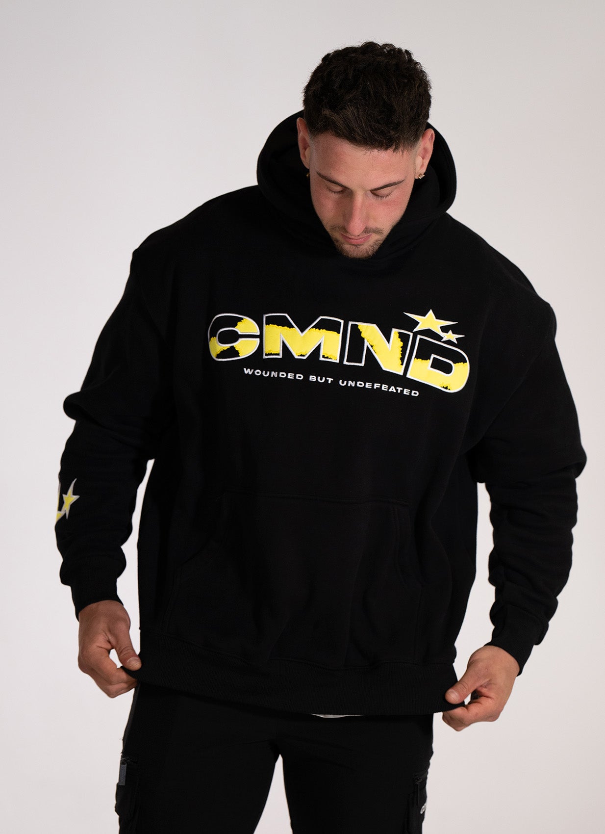 BLACK/YELLOW OVERSIZED UNDEFEATED HOODIE