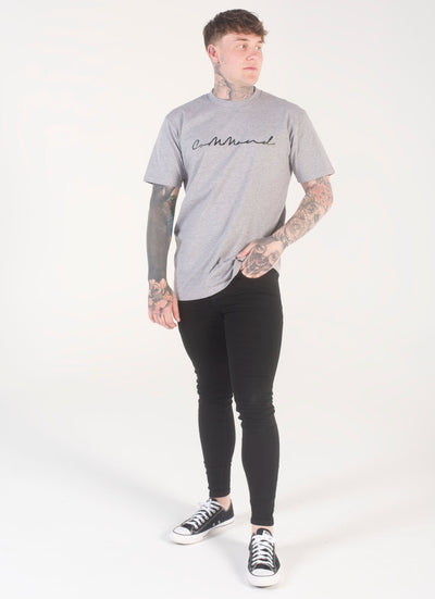 GREY CURSIVE T-SHIRT